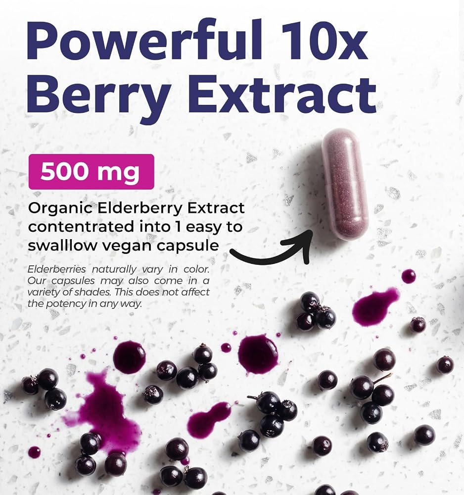 PURE CO Organic Elderberry for Adults - Vegan Sambucus Elderberry