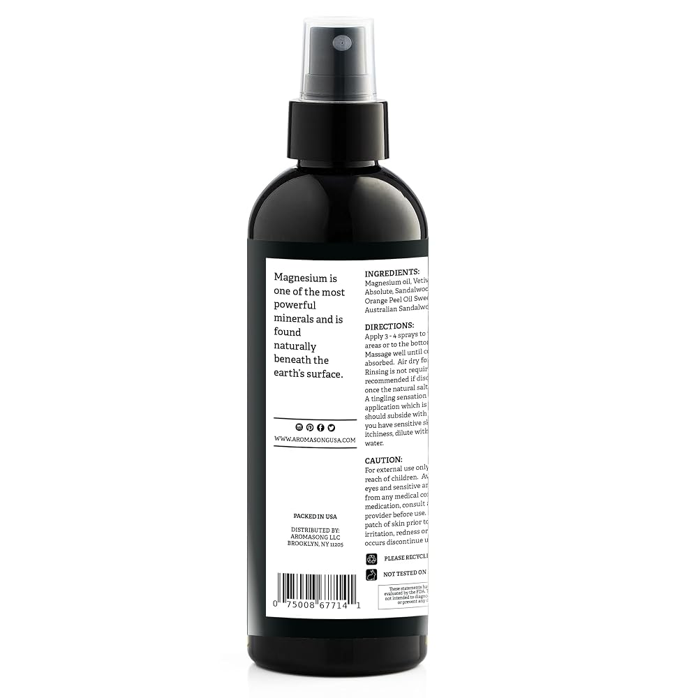 Aromasong Pure Magnesium Oil Spray Rose Scent - 8 oz - image 8