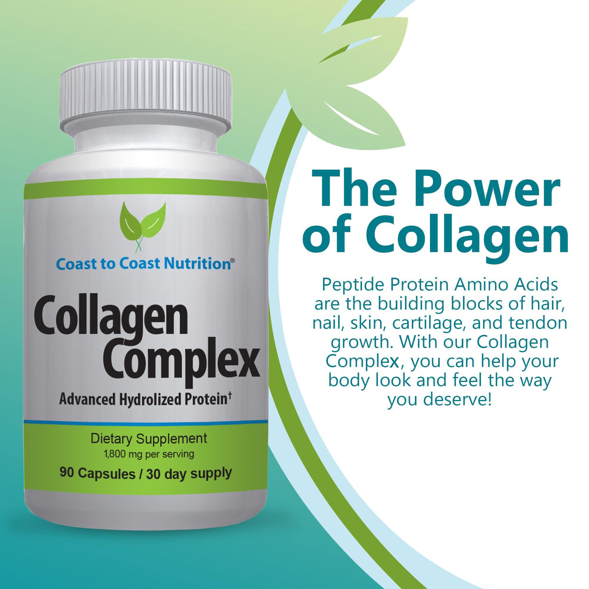 Coast to Coast Nutrition Hydrolyzed Multi Collagen Capsules - 90 Count - image 4