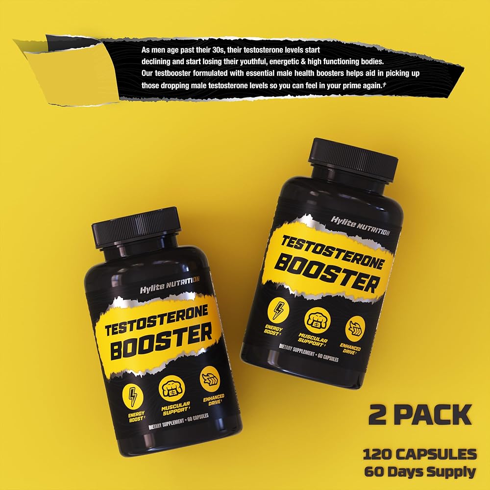 HYLITE NUTRITION Testosterone Booster for Men - 120 Capsules - image 4