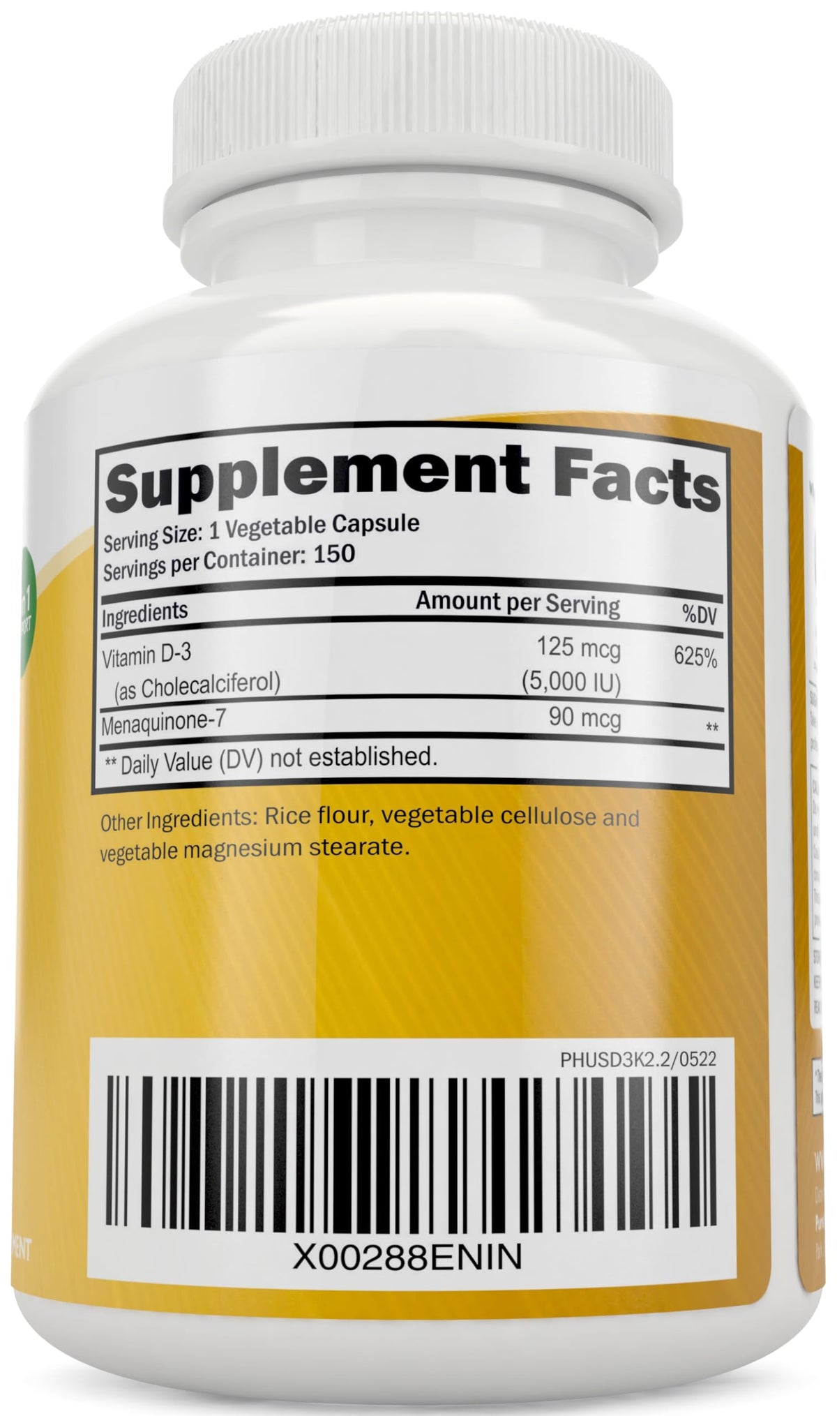 Purely Holistic Vitamin D3 K2 Bone & Immune Support - 150 Capsules - image 2