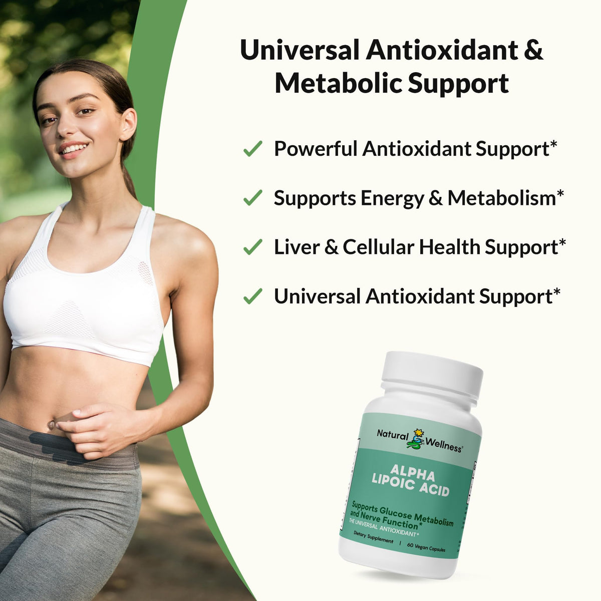 Natural Wellness Alpha Lipoic Acid 600 mg Antioxidant - 60 Capsules - image 3