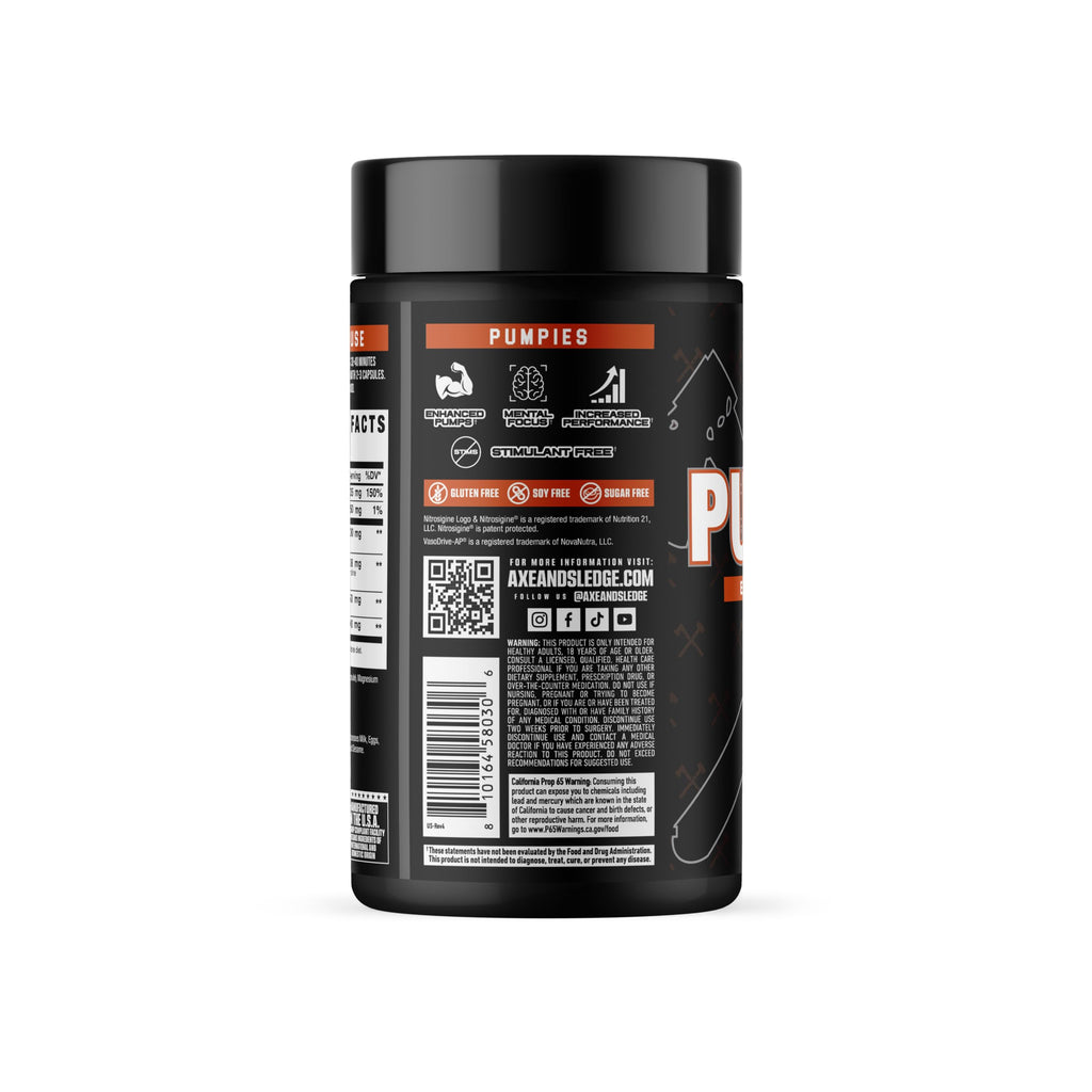 Axe & Sledge PUMPIES Nitric Oxide Booster - 100 Capsules - image 3