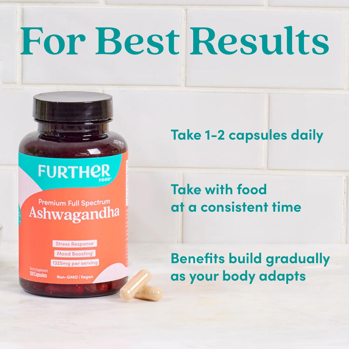 Further Food Organic Ashwagandha Root Capsules 1325 mg - 120 Capsules - image 7