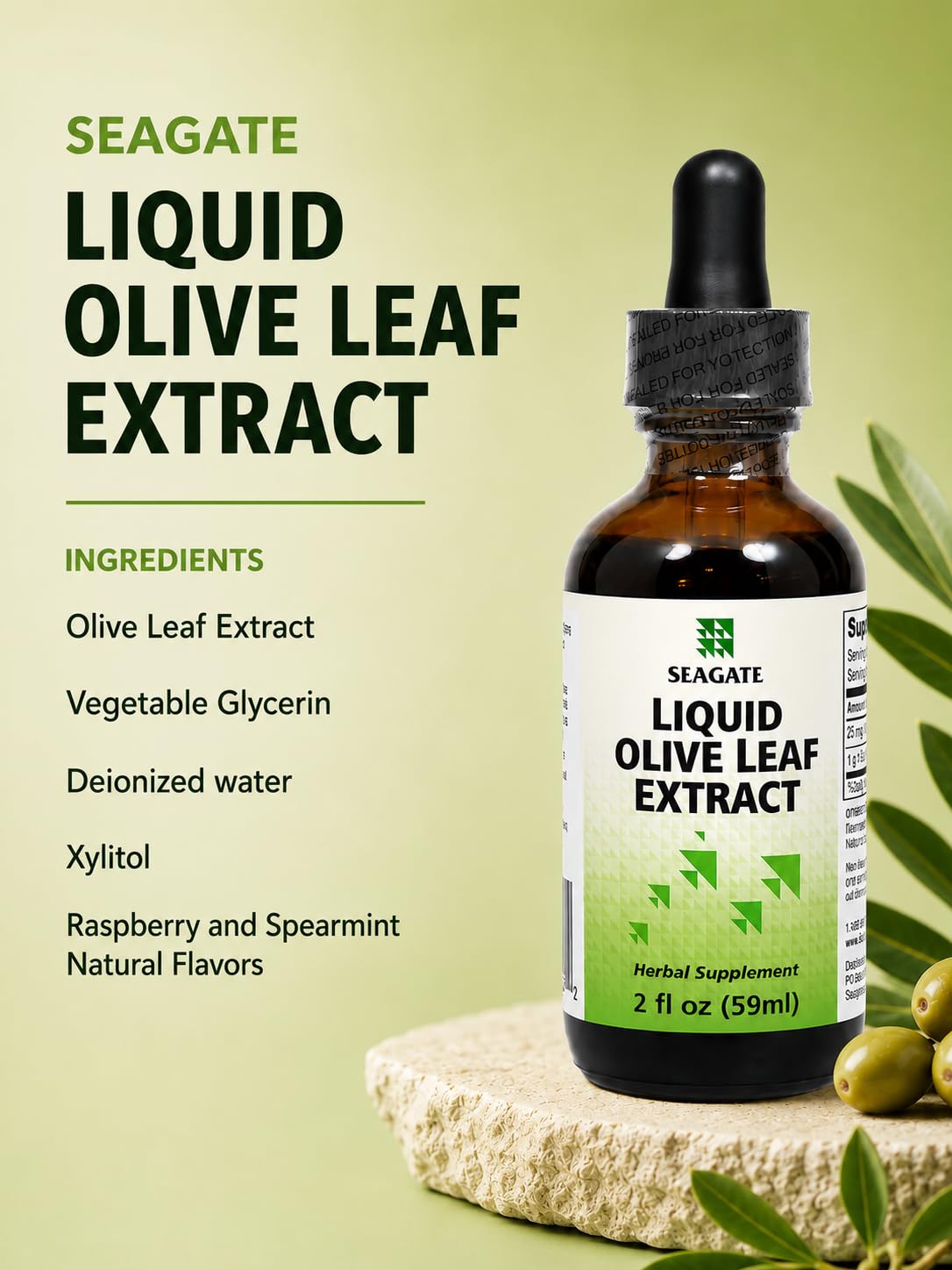 Seagate Olive Leaf Extract Liquid - 2 Fl Oz - image 3