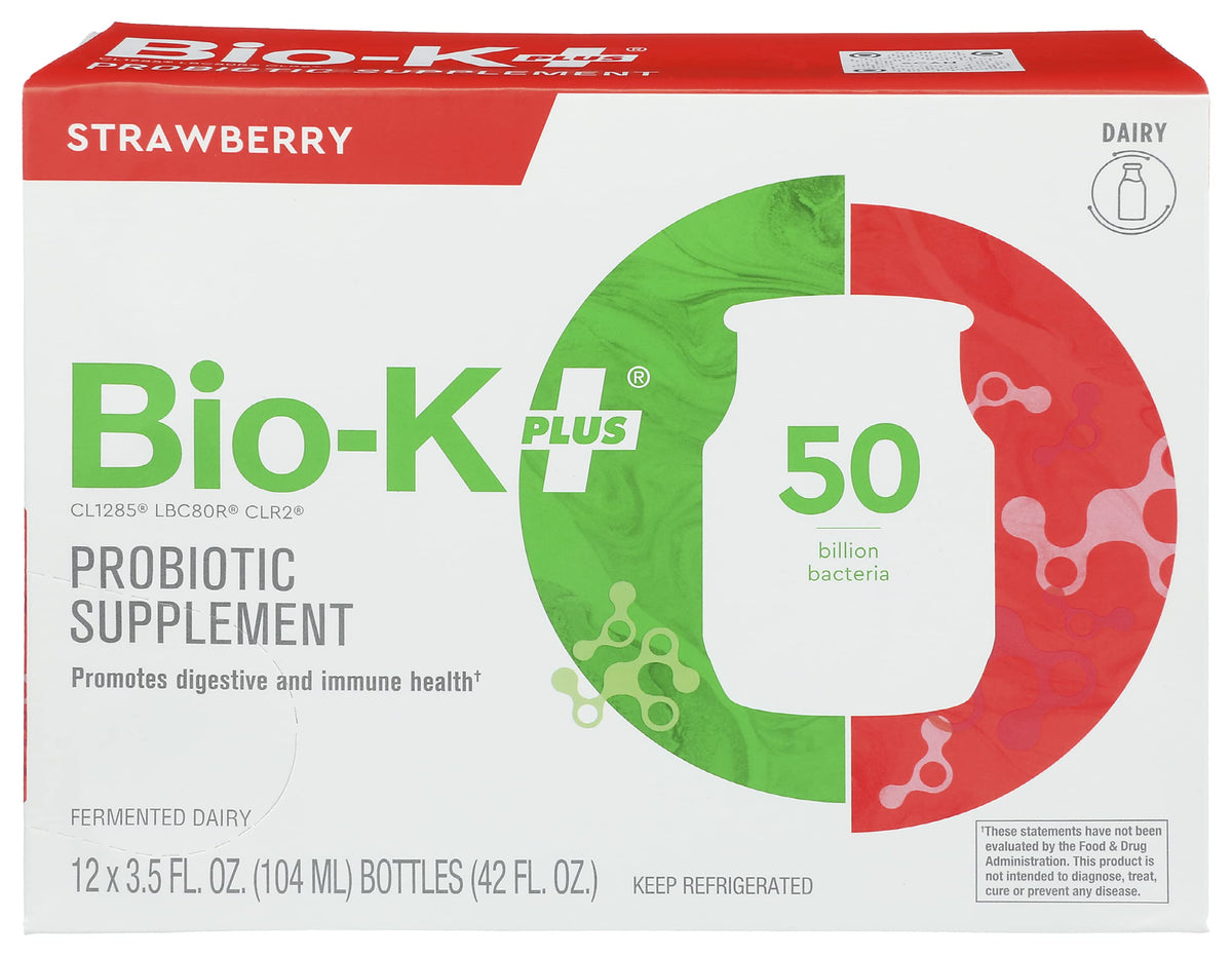 Bio-K Plus Probiotic Dairy Strawberry 50B - 12 Pack