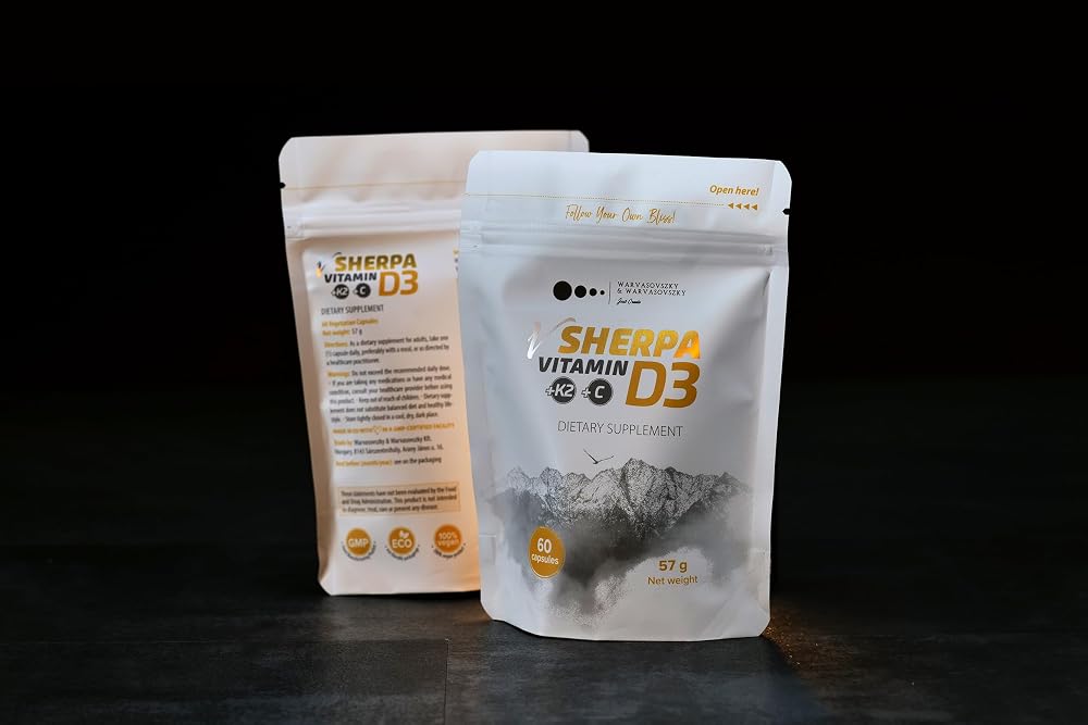 vSherpa Vitamin D3 4000IU + K2 + Vitamin C - 60 Capsules - image 3