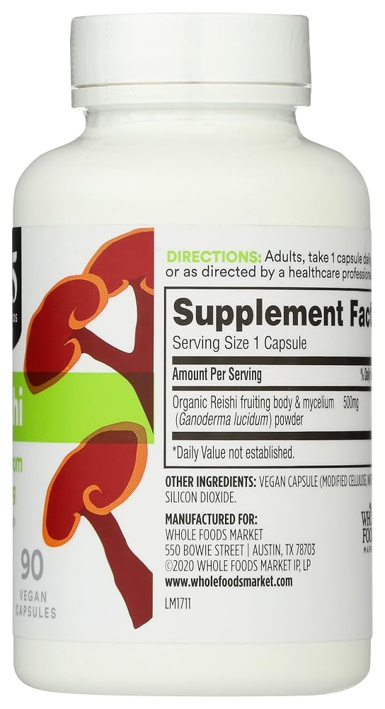 365 by Whole Foods Market Reishi Mushroom - 90 Capsules - image 6