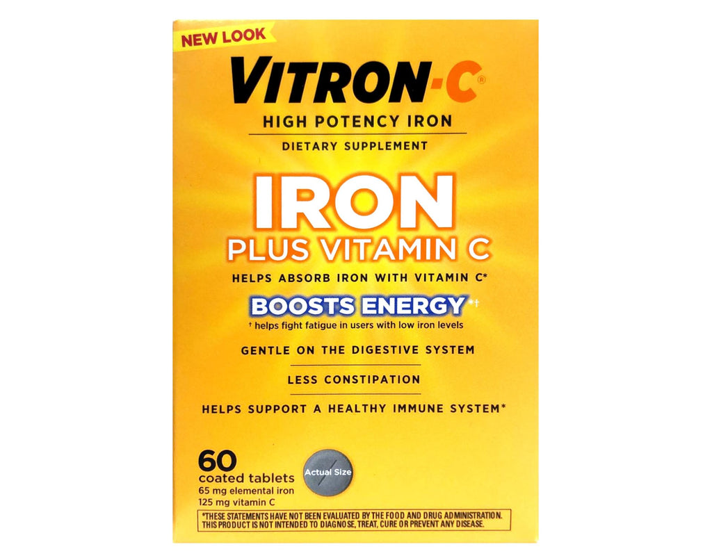 Vitron-C High Potency Iron Supplement - 60 Tablets