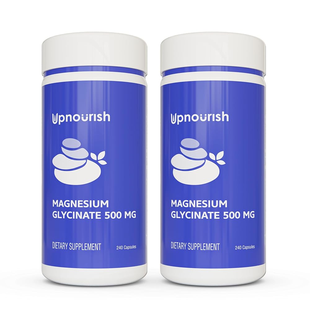 UpNourish Chelated Magnesium Glycinate 500mg - 480 Capsules