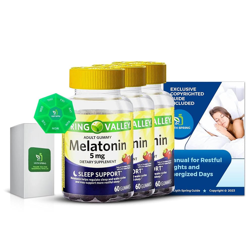 LightSpring Melatonin Adult Gummies 5 mg Sleep Support - 60 Count