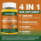 lickshine Iron Supplement Gummies 100MG - 120 Count - image 2
