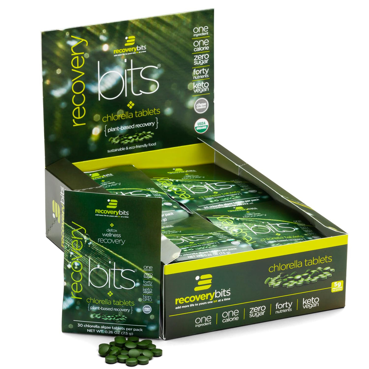 ENERGYBITS RECOVERYbits Organic Chlorella Tablets - 900 Tablets