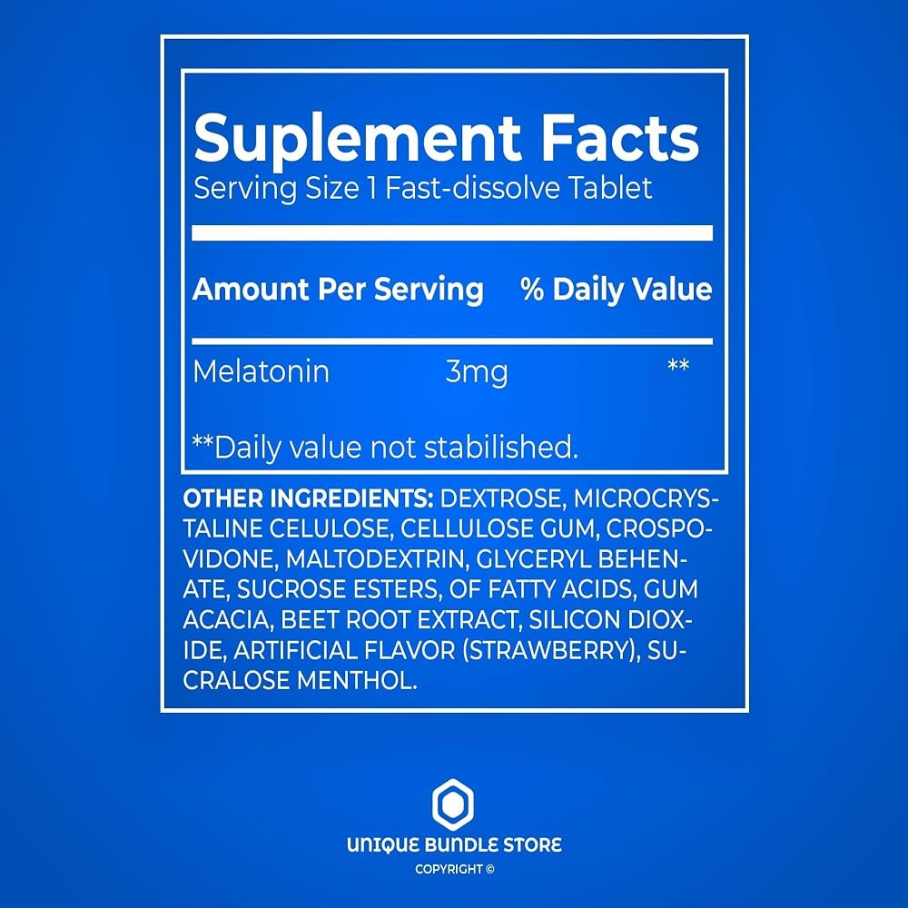 Unique Bundle Store Melatonin 3mg