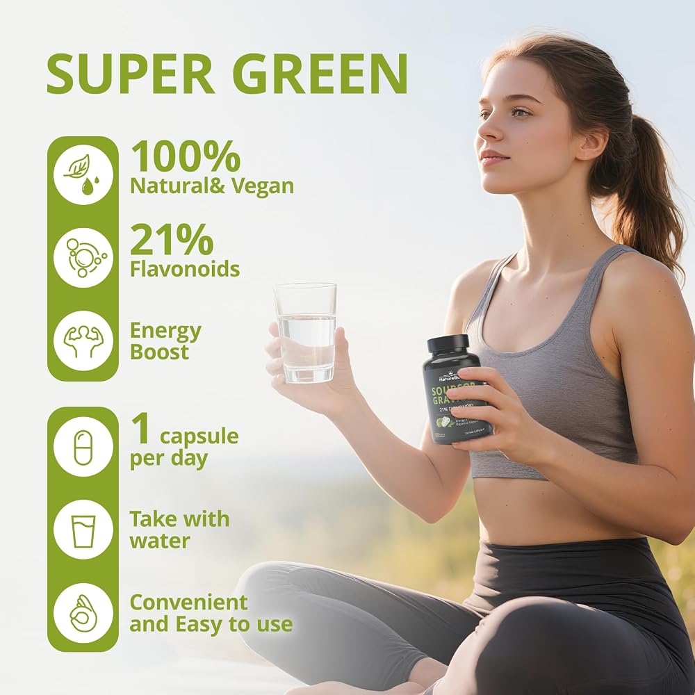 NATUREBULK Graviola Capsules Pure Leaf Extract 600mg - 120 Capsules - image 5