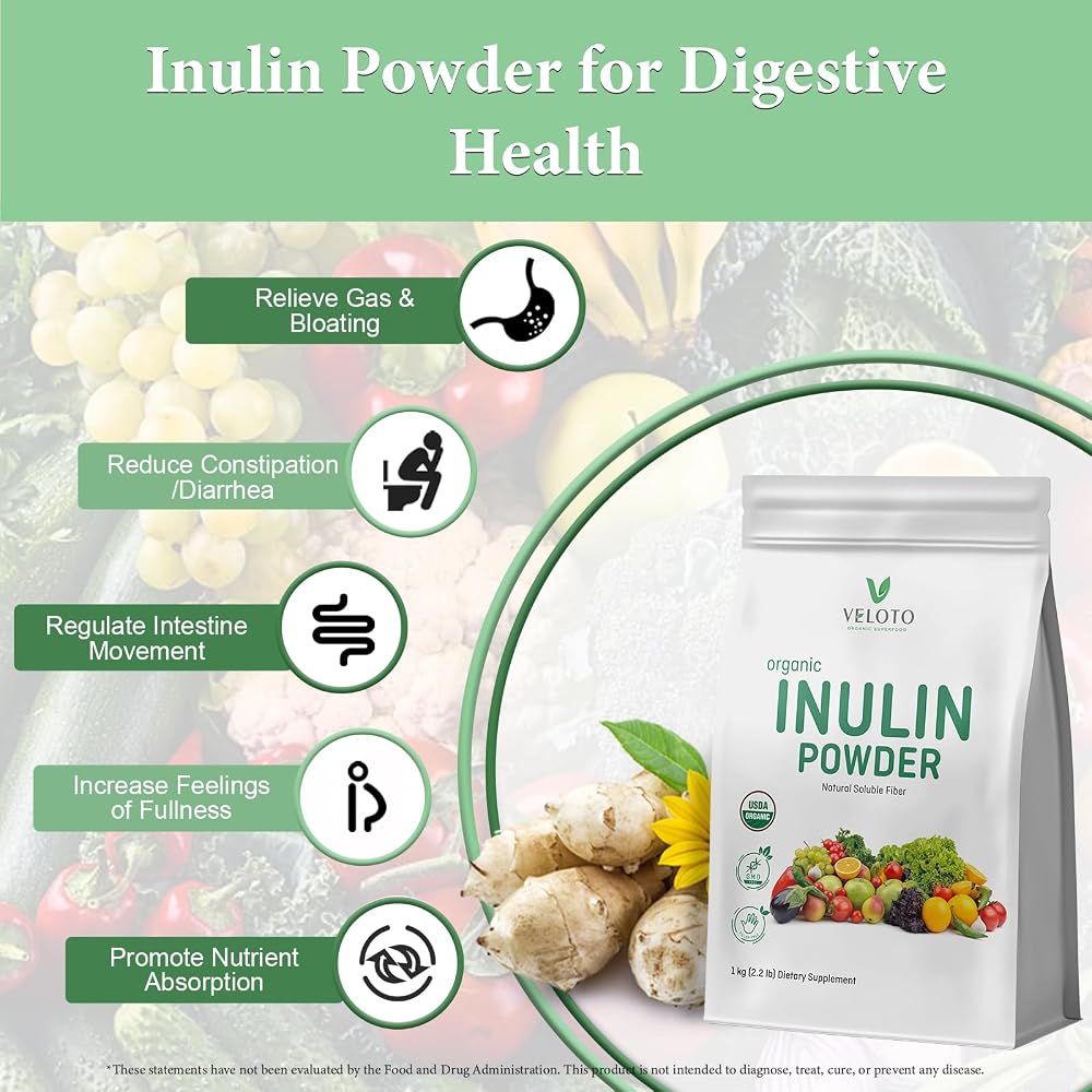 VELOTO Organic Inulin Powder Prebiotic Fiber - 2.2 lb - image 5