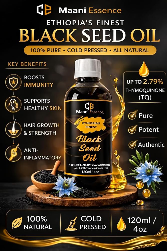 Maani Essence 120ML Ethiopian Black Seed Oil Cold Pressed Nigella - image 5