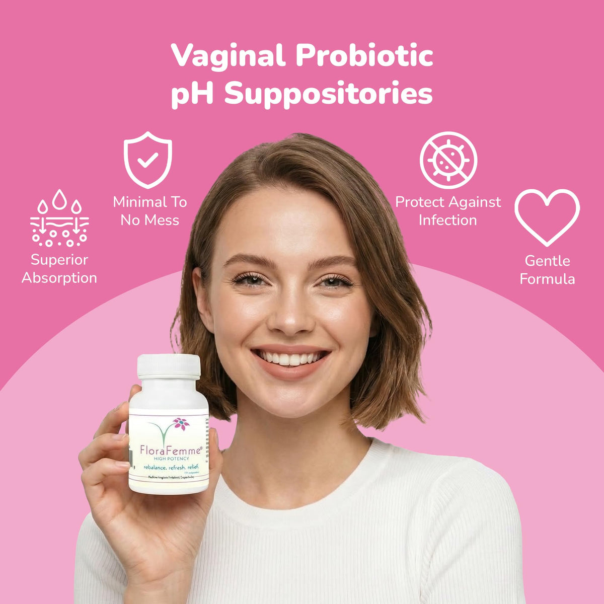FLORAFEMME Vaginal Probiotics Suppository pH & Odor Support - 10 Capsules - image 7