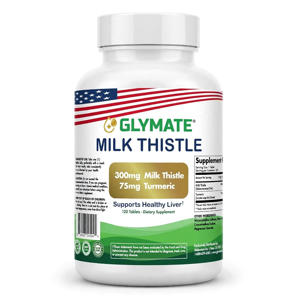 Glymate Milk Thistle with Turmeric Liver Support - 120 Tablets