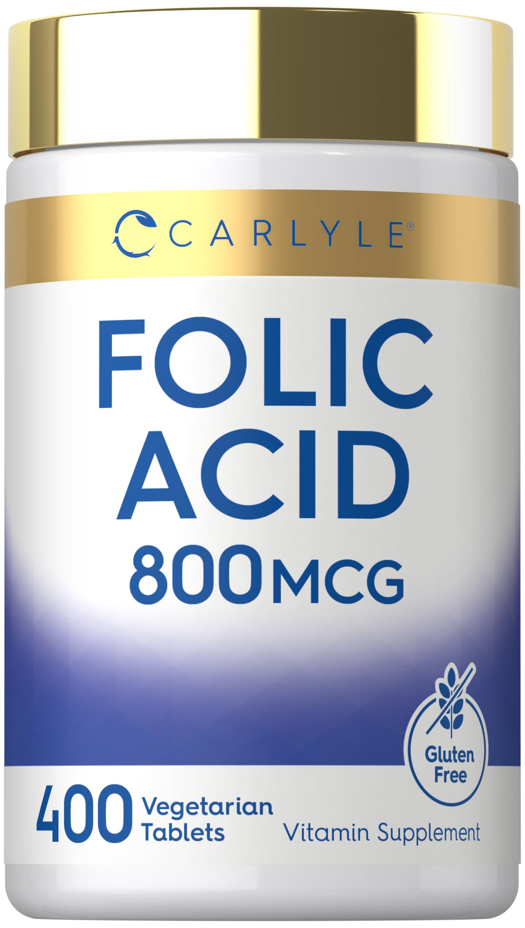 Carlyle Folic Acid 800 mcg - 400 Vegetarian Tablets