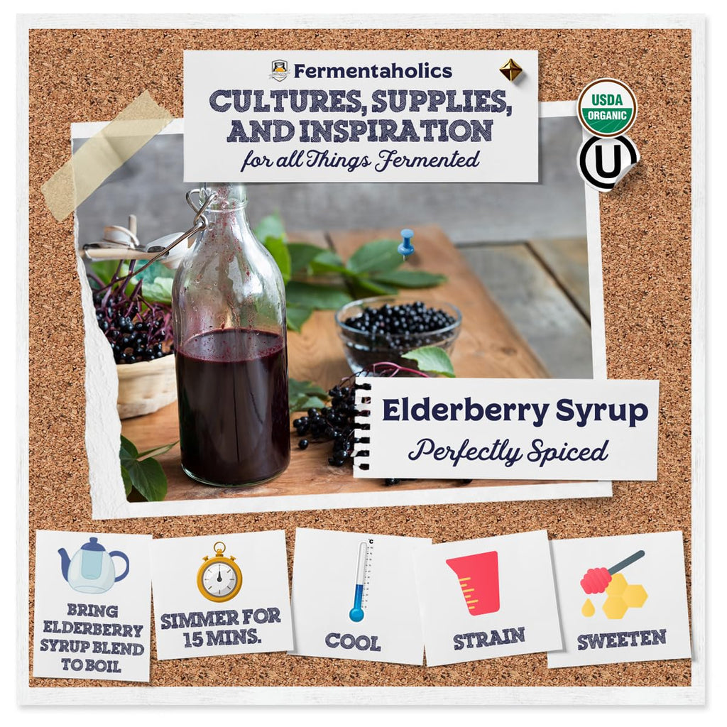 Fermentaholics USDA Organic Dried Elderberry Syrup Making Blend - image 2