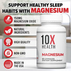 10X Health Magnesium Oxide Supplement for Sleep & Muscle Support - 60 Capsules - image 7