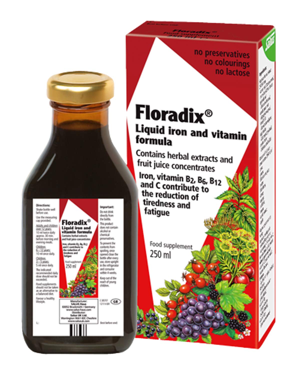 Floradix Floravital Liquid Iron and Vitamin Formula - 3 Pack