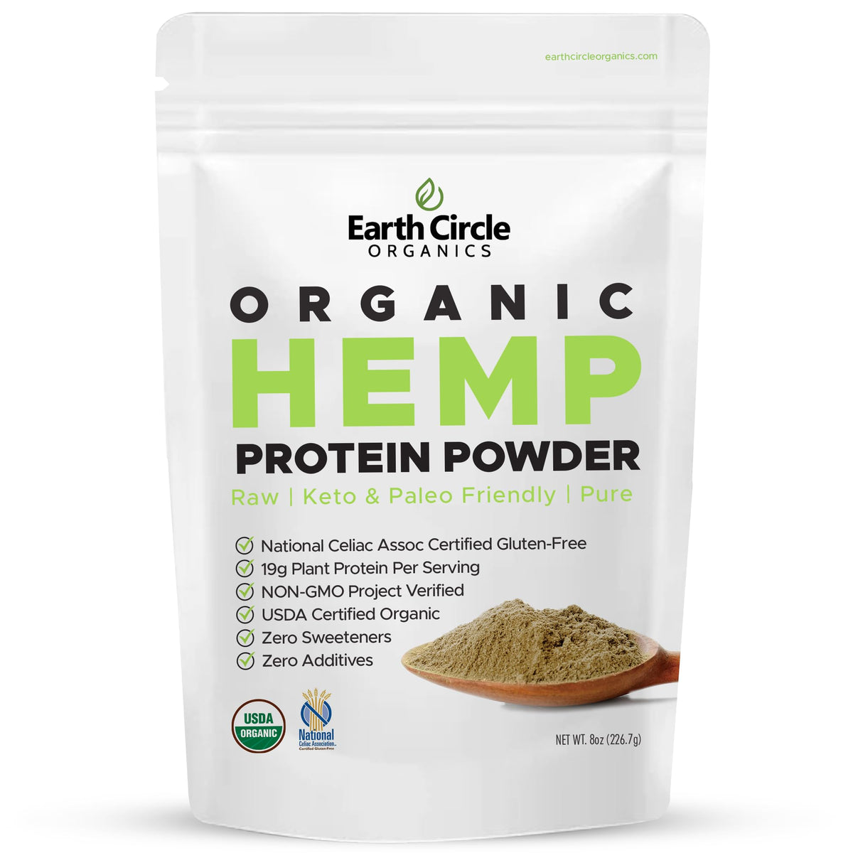Earth Circle Organics Organic Hemp Protein Powder - 8 oz