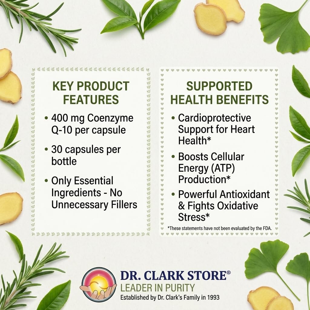 Dr Clark Coenzyme Q10 400mg - 30 Capsules - image 4