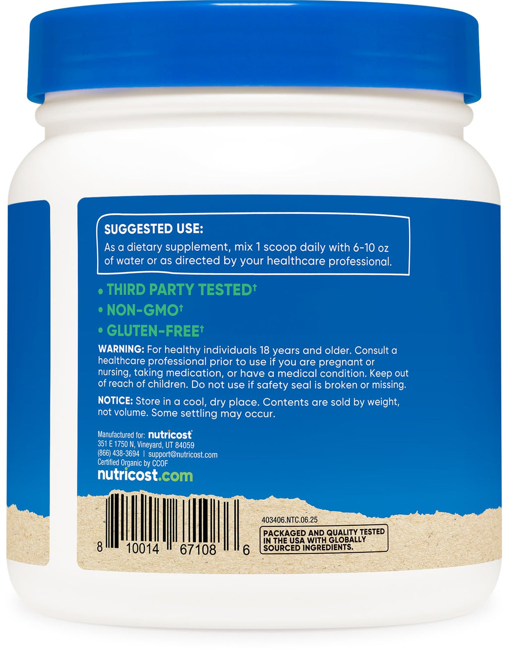 Nutricost Organic Inulin Powder Dietary Fibre - 454 Grams - image 4