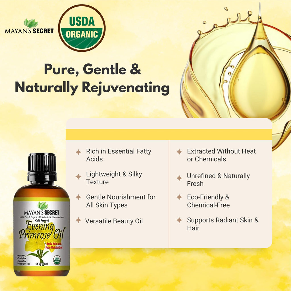 Mayan's Secret Evening Primrose Oil USDA Organic - 4 Fl Oz - image 5