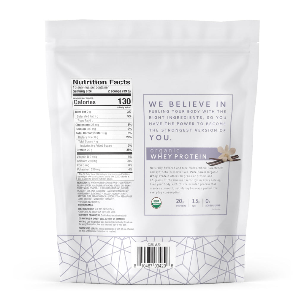 Dr. Mercola Pure Power Organic Whey Protein, 20 g