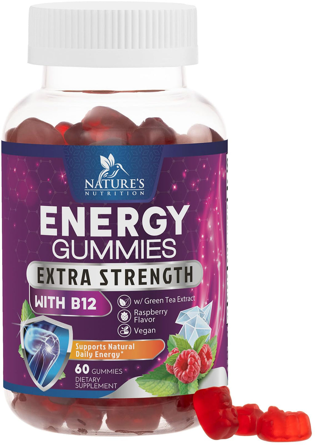 Nature's Nutrition Energy Gummies Vitamin B12 1000mcg Per Serving
