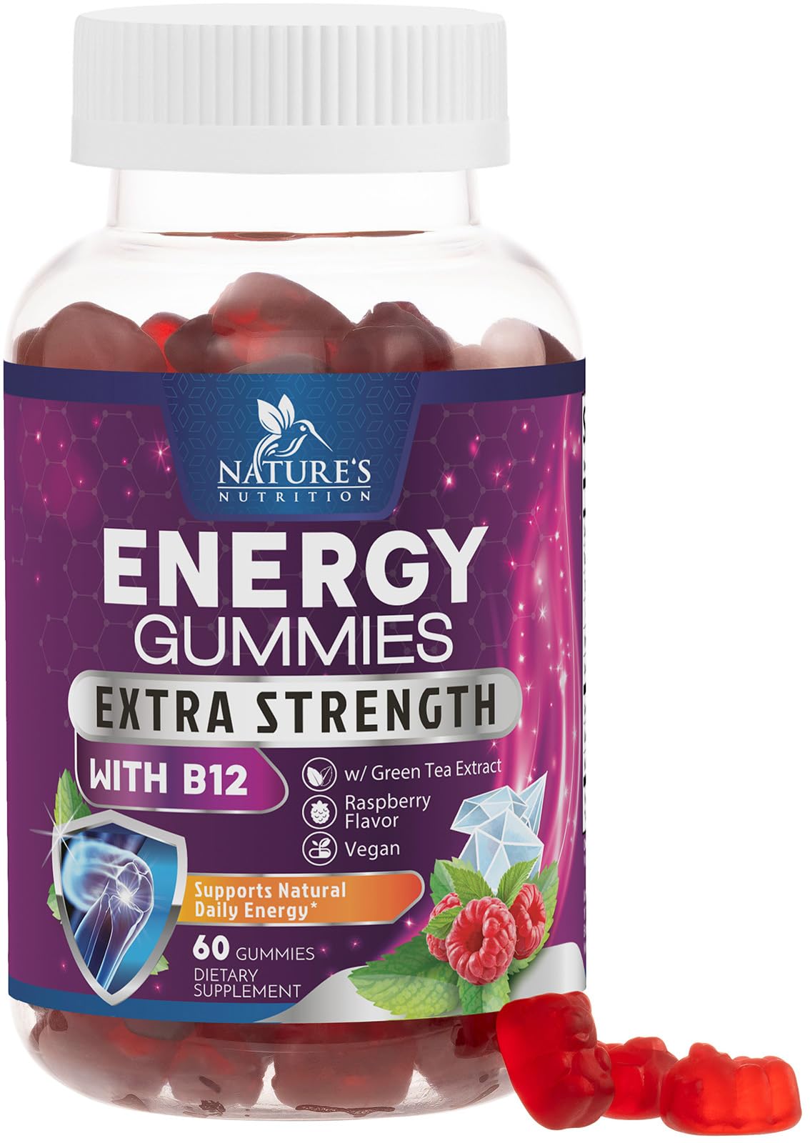 Nature's Nutrition Energy Gummies Vitamin B12 1000mcg Per Serving