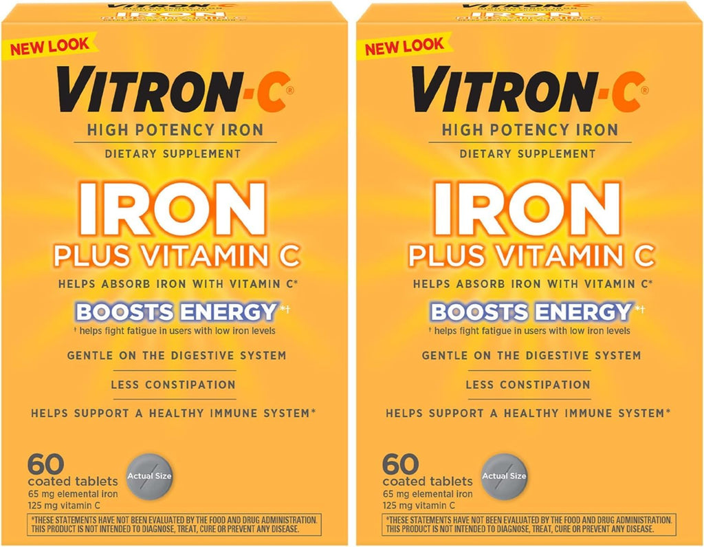Vitron-C High Potency Iron Supplement Tablets - 120 Count