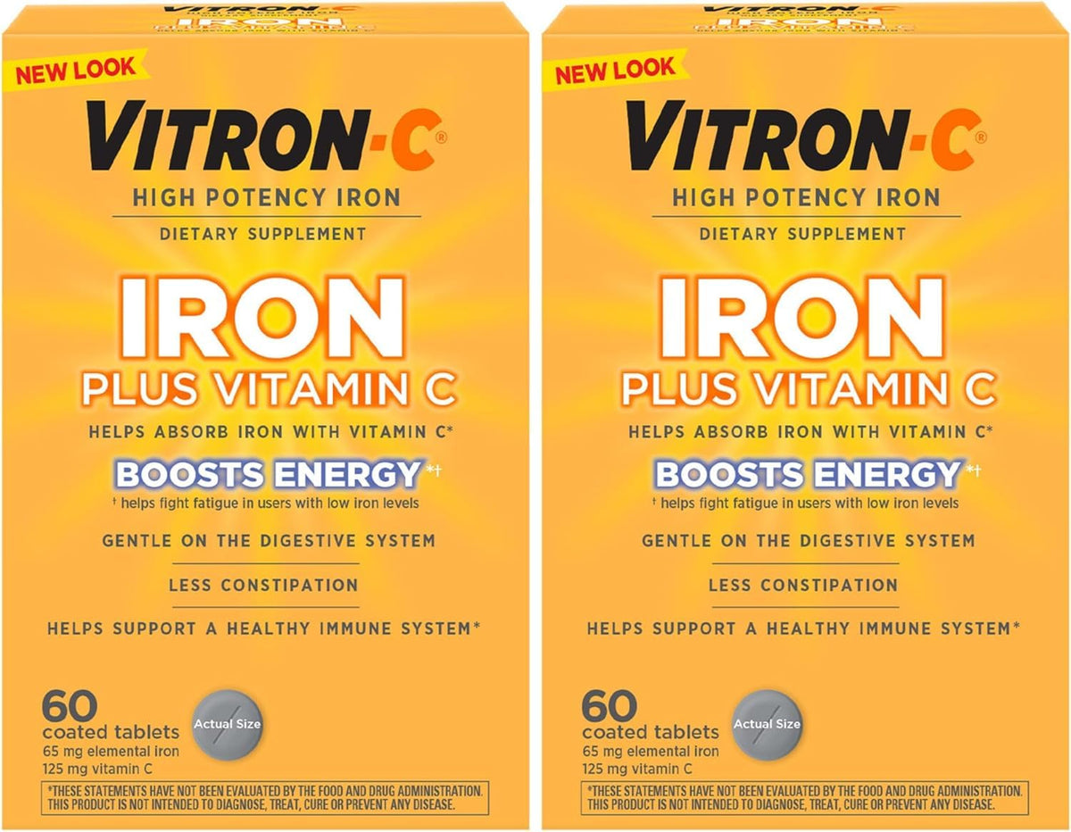 Vitron-C High Potency Iron Supplement Tablets - 120 Count