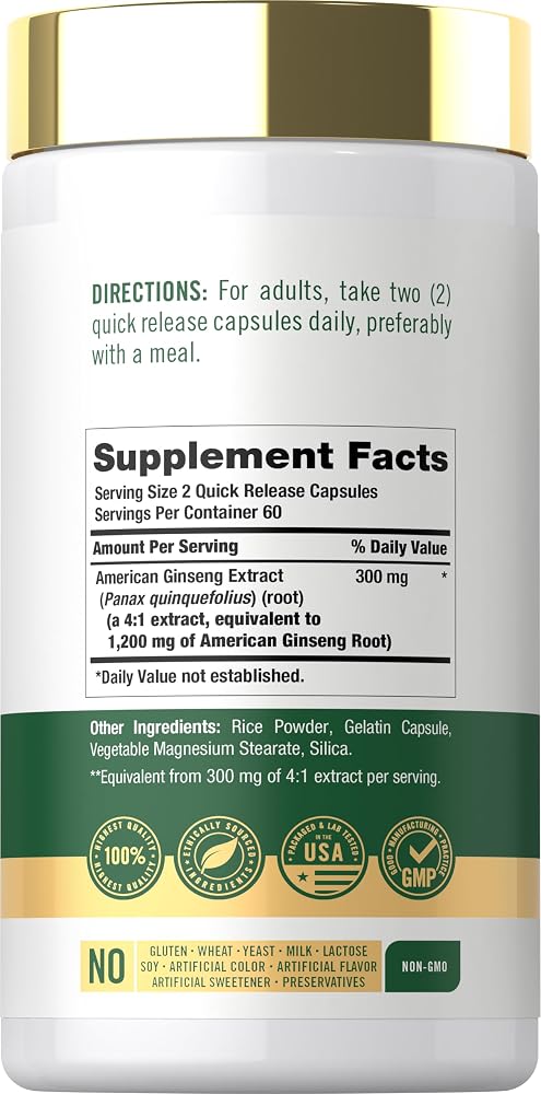 Carlyle Ginseng Extract Supplement - 120 Capsules - image 2