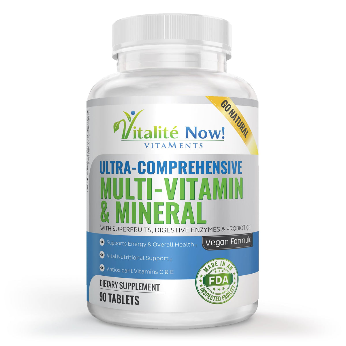 Vitalité Now! Vegan Whole Food Multivitamin - 90 Tablets