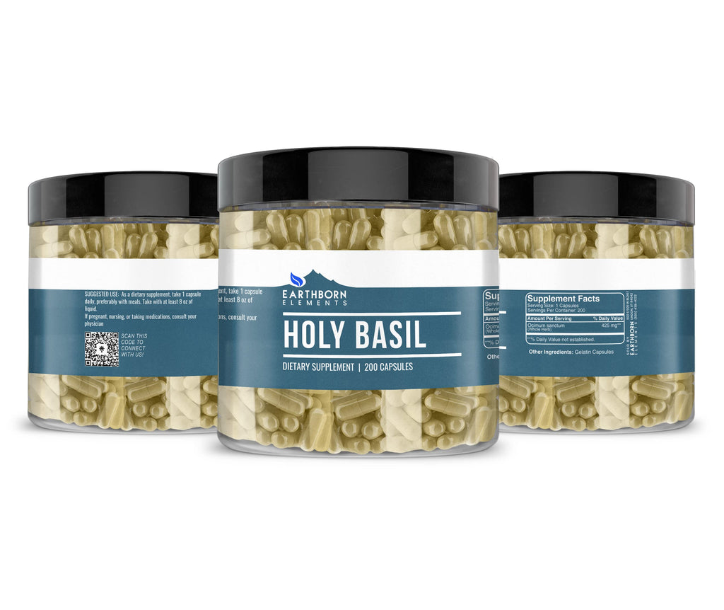 Earthborn Elements Holy Basil 200 Capsules, Pure & Undiluted - image 2