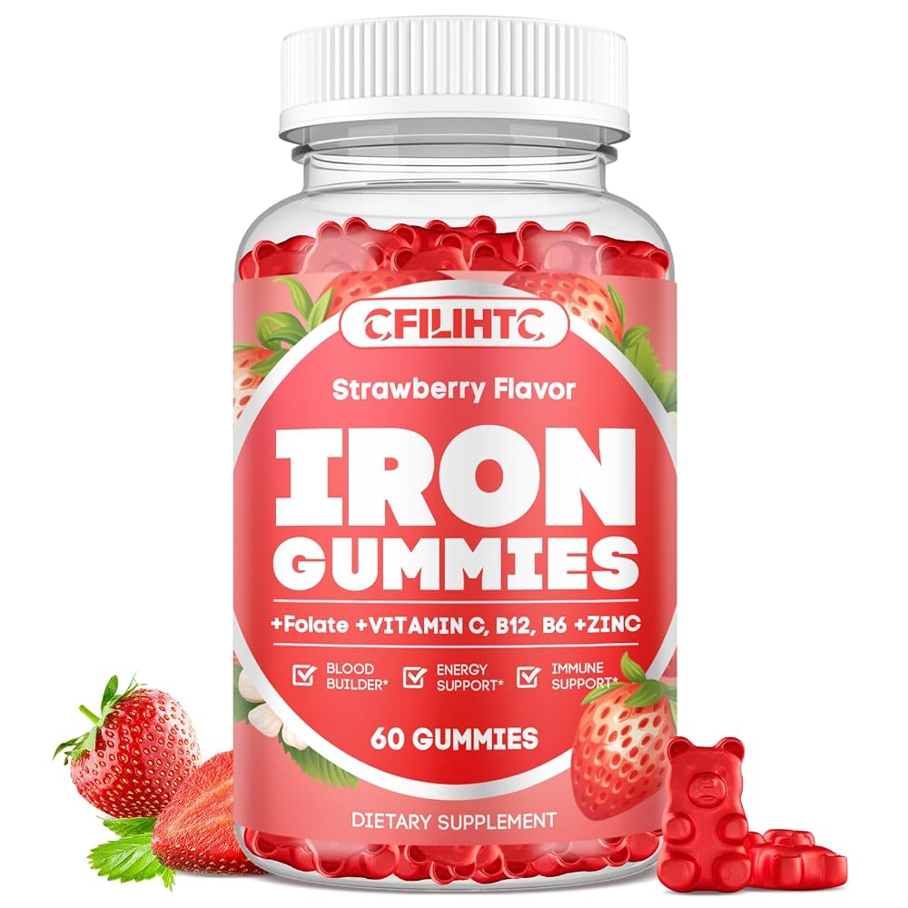 CFILIHTC Iron Gummies for Women & Men - Iron Supplement with Vitamin