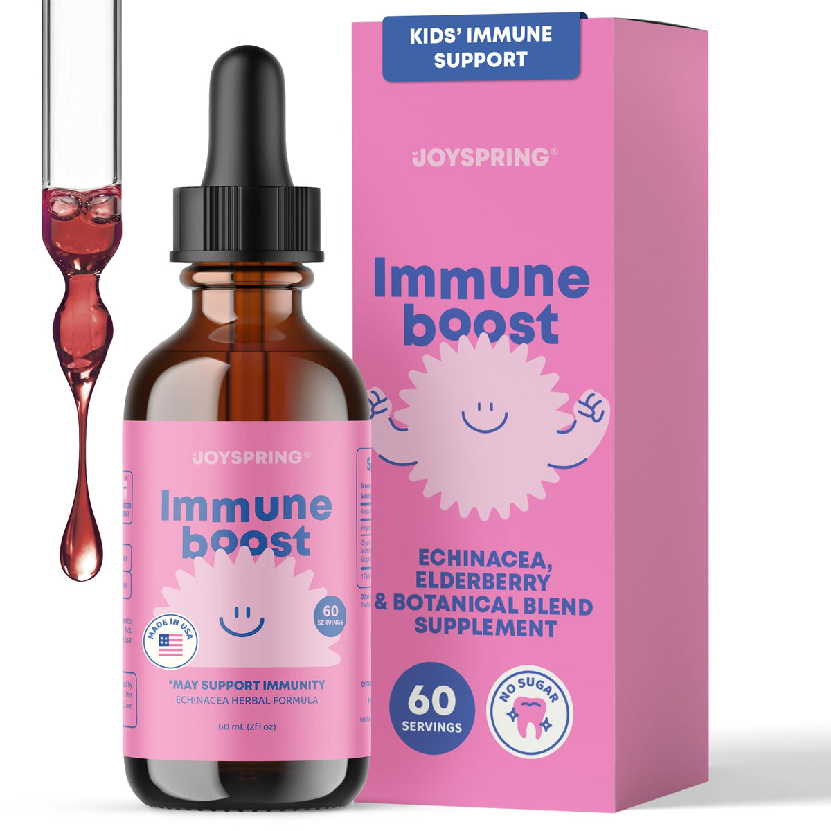 JoySpring Kids Immune Support Drops Elderberry - 2 fl oz