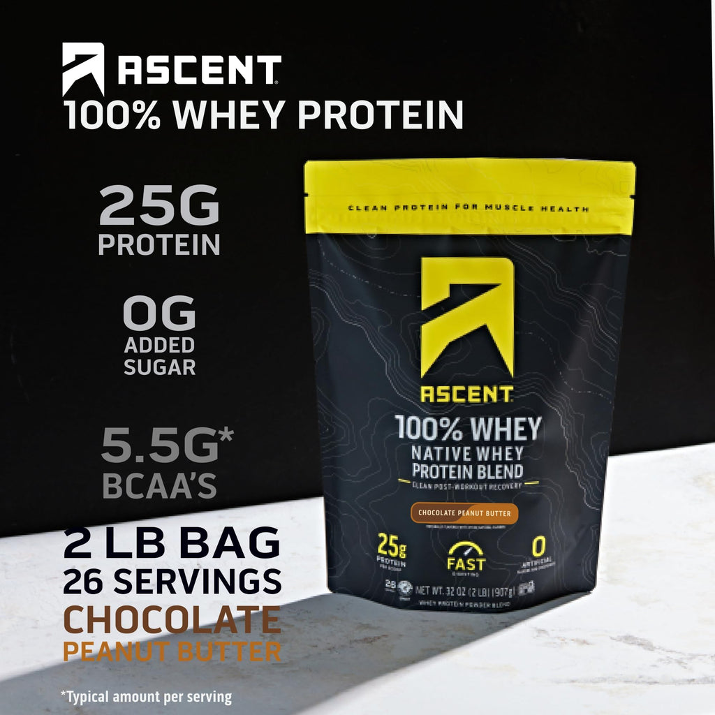 Ascent Whey Protein Powder - Post Workout Whey Protein Isolate