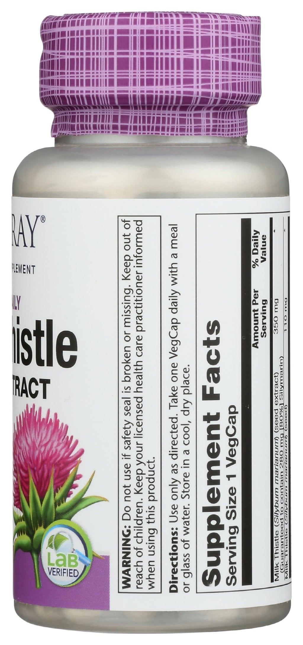 Solaray Milk Thistle 350 mg - 60 Vegetarian Capsules - image 7