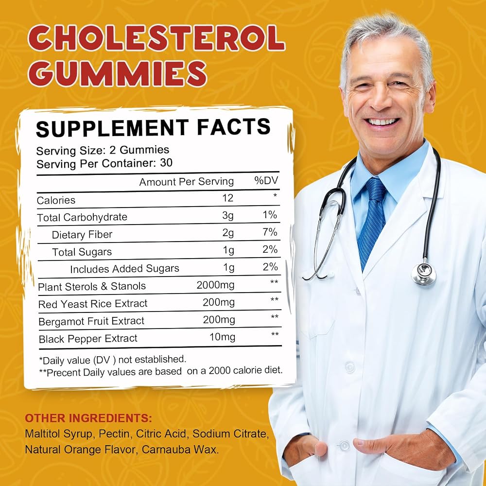 LUCNVEM Cholesterol Gummies with Plant Sterols & Red Yeast Rice - 60 Count - image 7
