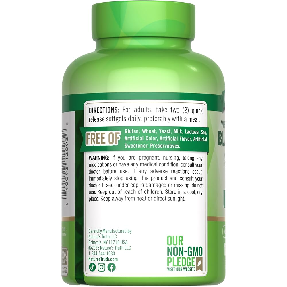 Nature's Truth Black Seed Oil 2000mg - 120 Softgels - image 7