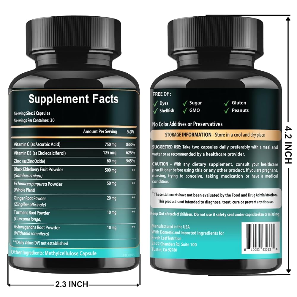 VITBOOST Elderberry Immune Support Supplement 8-in-1 Formula