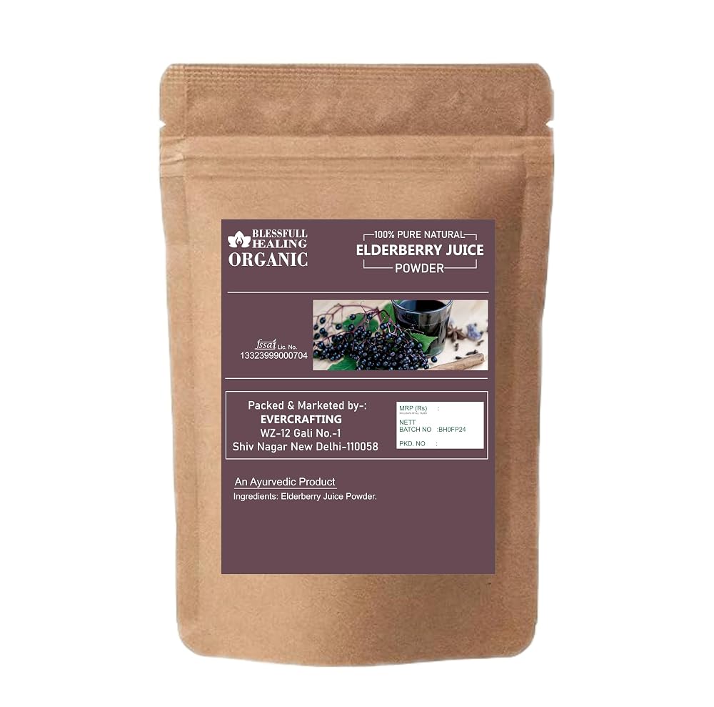 Blessfull Healing Organic Elderberry Juice Powder 100% Pure Natural