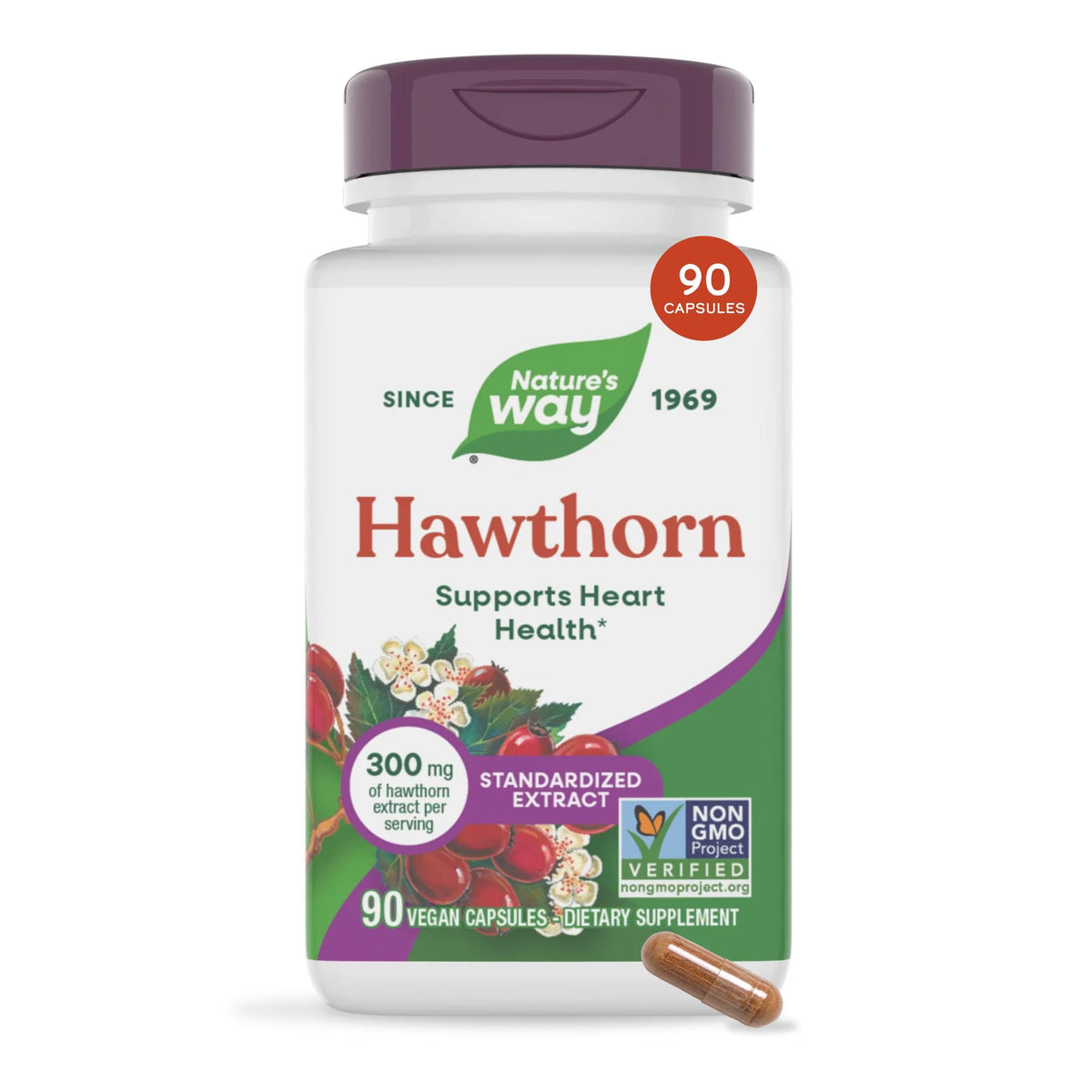 Nature's Way Hawthorn Standardized Extract Heart Health - 90 Capsules