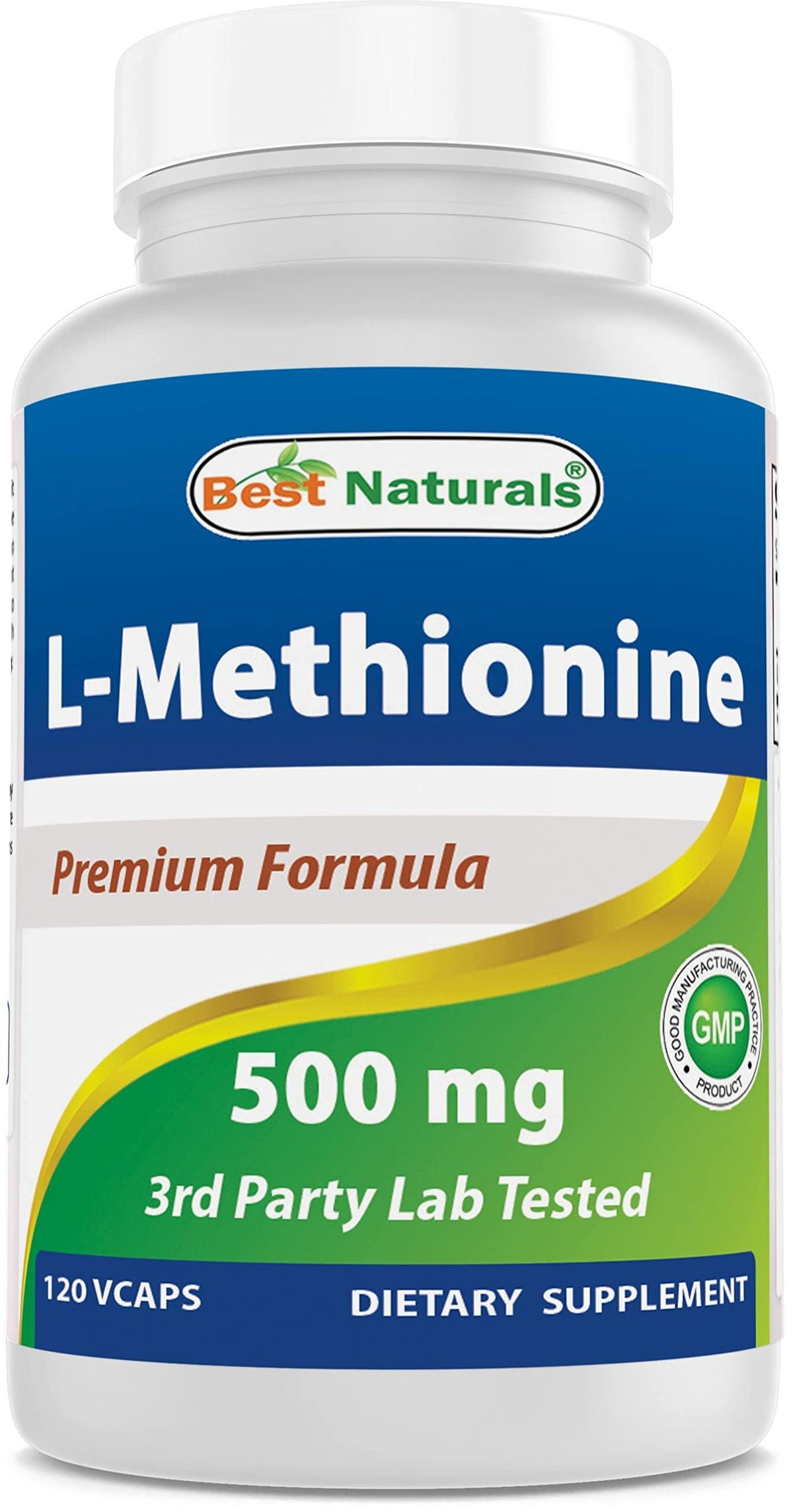 Best Naturals L-Methionine 500 mg - 120 Vegetarian Capsules