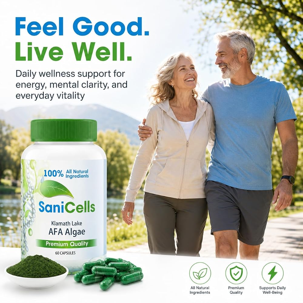 TROYA Sanicells AFA Blue-Green Algae Supplement 600mg - 90 Capsules - image 3